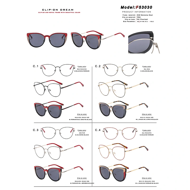 High Quality Stylish metal Magnet Frame Sunglasses